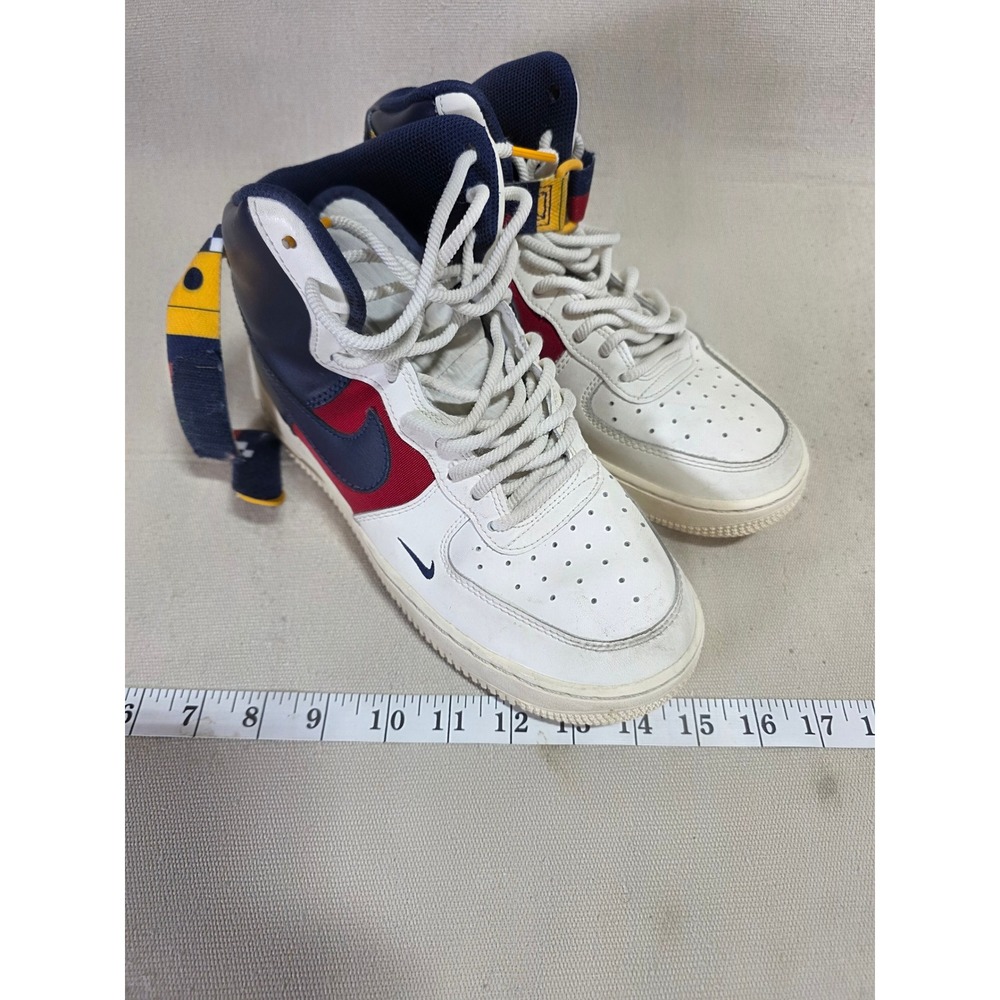 Nike Air Force 1 High GS White Navy Red Yellow AV7958-100 Size 7Y
